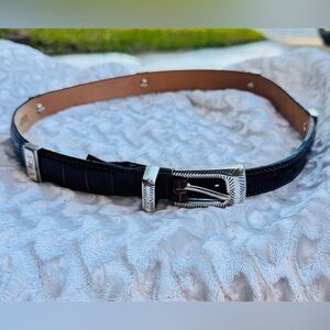 Brighton Unisex 6 Tone Leather & Silver Tone Belt. New Without Tags. Beautiful!
